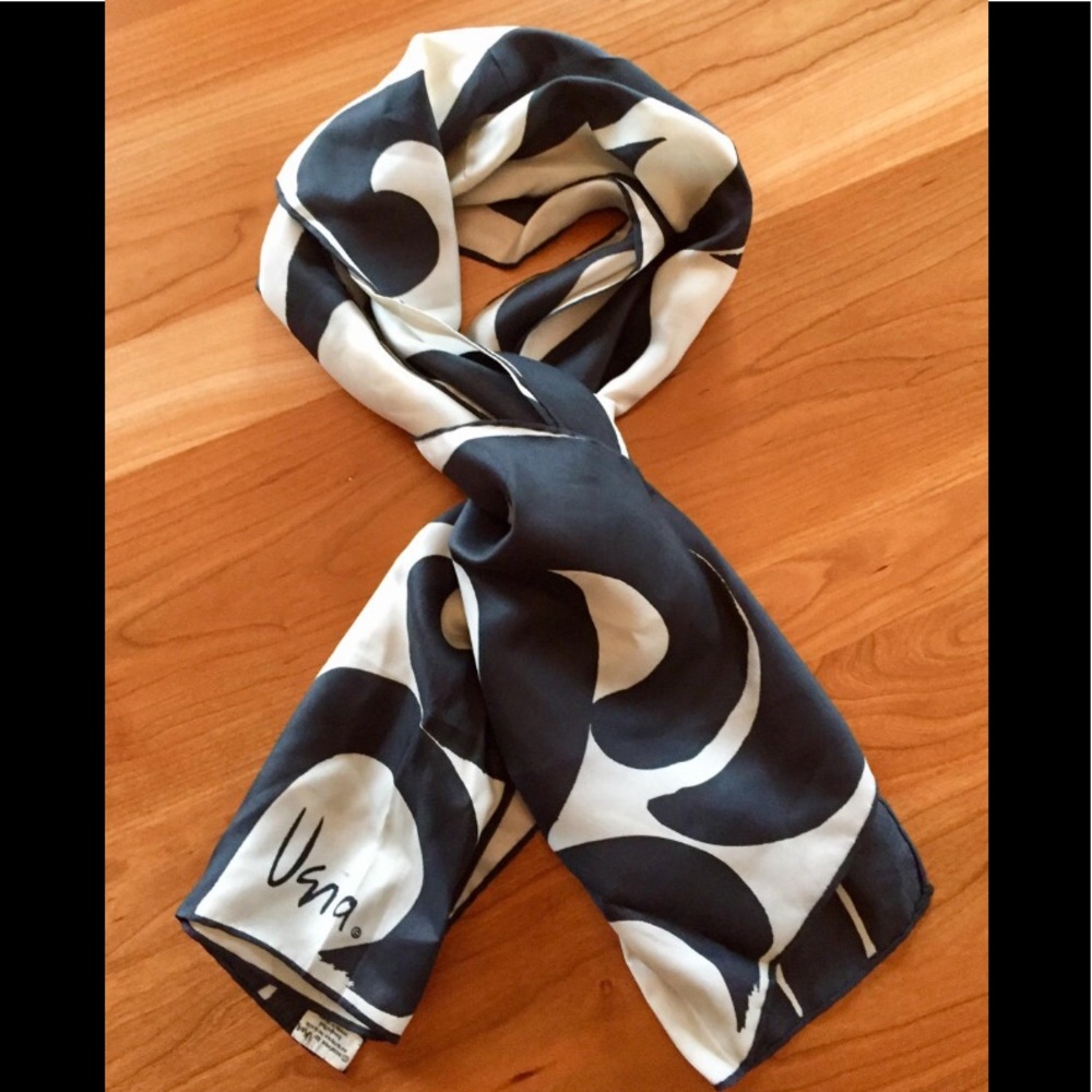 Vintage Vera Neumann Black & White Silk Scarf